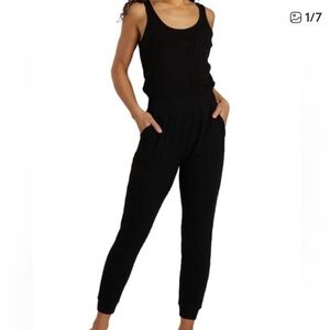 Spiritual gangster tank top jumpsuit jogger in black  -size Small